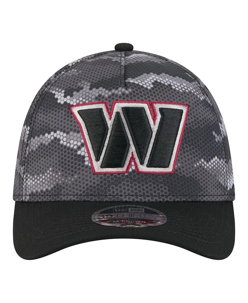 New Era Men's Black Washington Commanders Camo A-Frame 39THIRTY Flex Hat