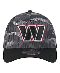 New Era Men's Black Washington Commanders Camo A-Frame 39THIRTY Flex Hat