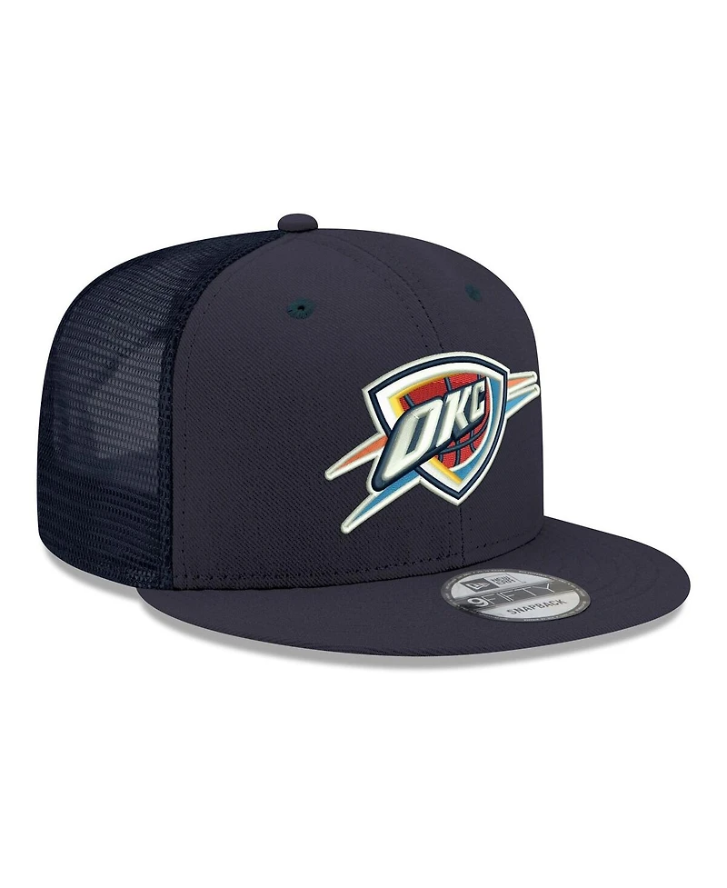 New Era Men's Navy Oklahoma City Thunder Core Logo Meshback 9FIFTY Snapback Hat