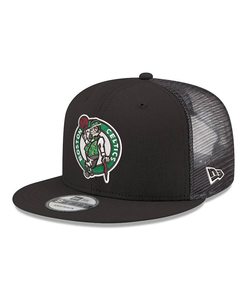 New Era Men's Black Boston Celtics Core Logo Meshback 9FIFTY Snapback Hat
