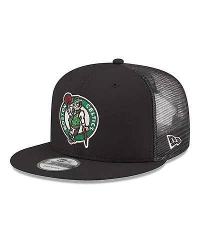 New Era Men's Black Boston Celtics Core Logo Meshback 9FIFTY Snapback Hat