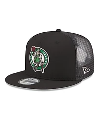 New Era Men's Black Boston Celtics Core Logo Meshback 9FIFTY Snapback Hat