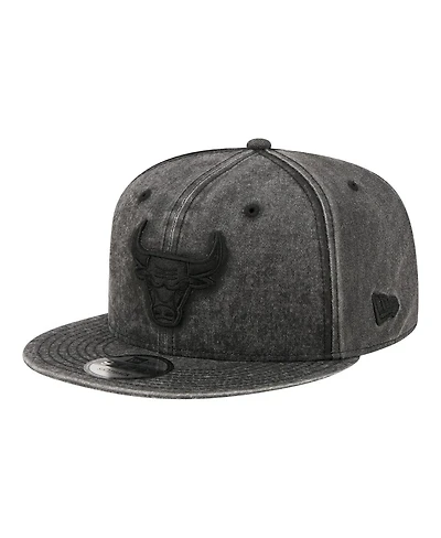 New Era Men's Black Chicago Bulls Washed Tonal 9FIFTY Snapback Hat