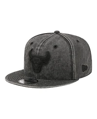 New Era Men's Black Chicago Bulls Washed Tonal 9FIFTY Snapback Hat