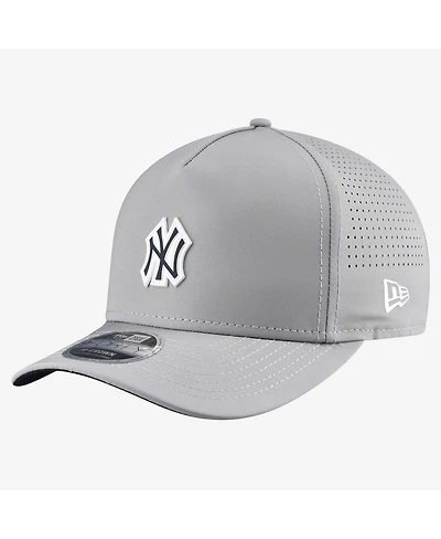 New Era Men's Gray New York Yankees Micro Logo 9FORTY M-Crown A-Frame Adjustable Hat