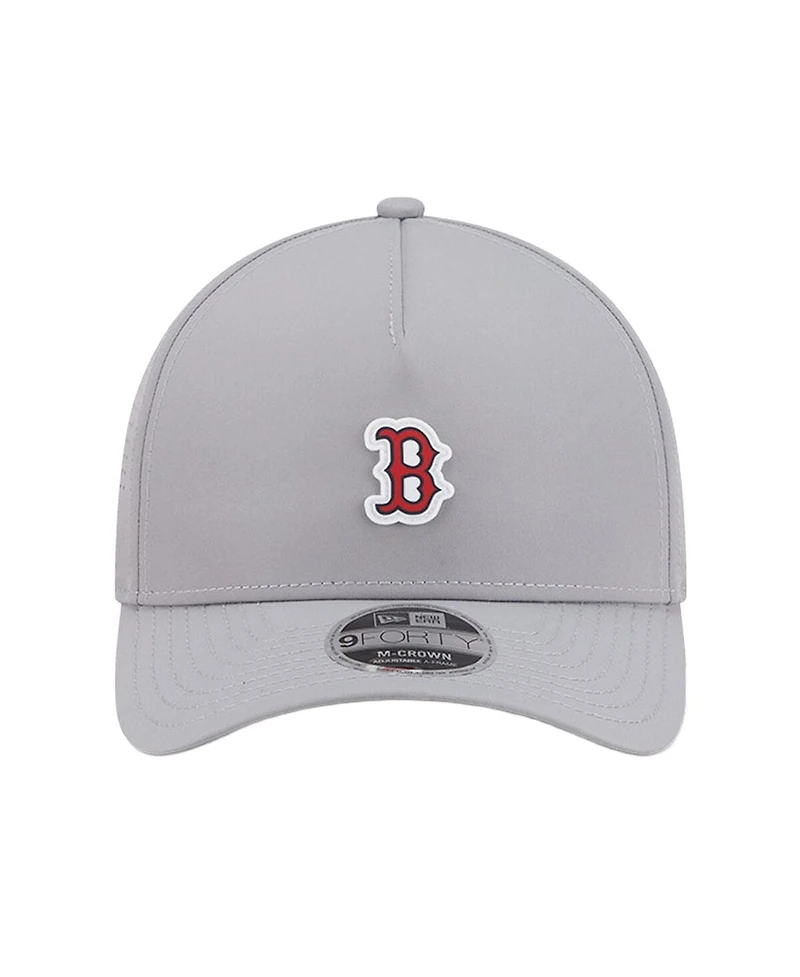 New Era Men's Gray Boston Red Sox Micro Logo 9FORTY M-Crown A-Frame Adjustable Hat