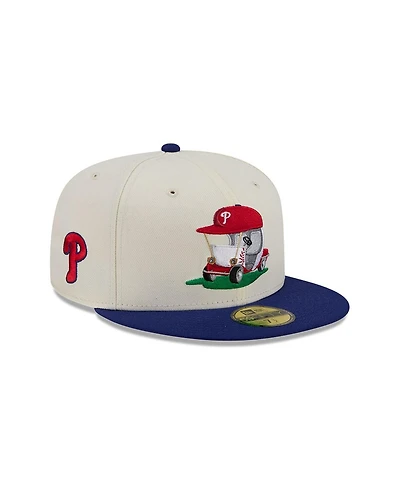 New Era Men's Cream/Royal Philadelphia Phillies Bullpen Cart 59FIFTY Fitted Hat