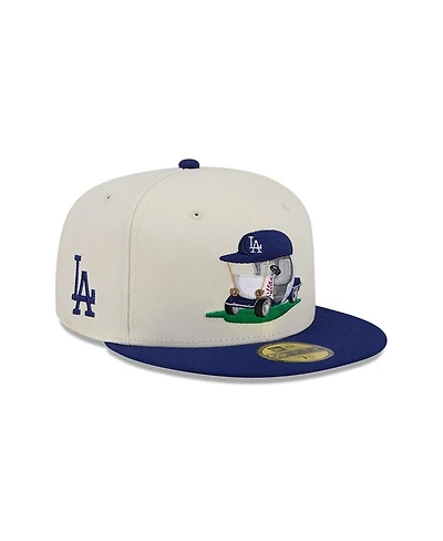 New Era Men's Cream/Royal Los Angeles Dodgers Bullpen Cart 59FIFTY Fitted Hat