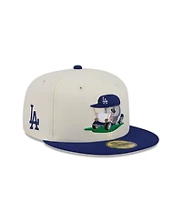 New Era Men's Cream/Royal Los Angeles Dodgers Bullpen Cart 59FIFTY Fitted Hat