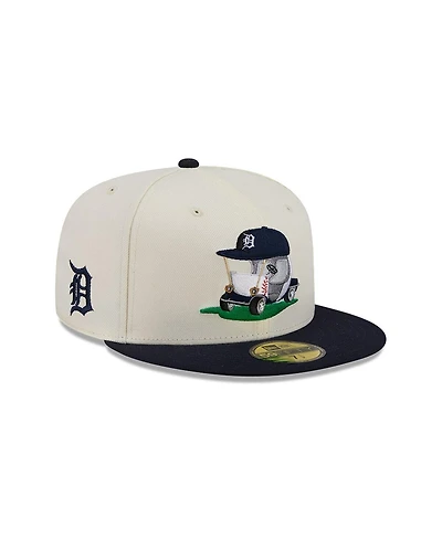 New Era Men's Cream/Navy Detroit Tigers Bullpen Cart 59FIFTY Fitted Hat