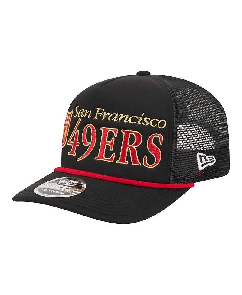 New Era Men's Black San Francisco 49ers Throwback Foam 19TWENTY Adjustable Hat