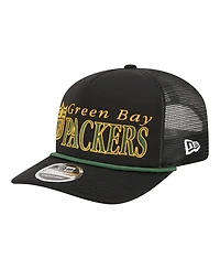 New Era Men's Black Green Bay Packers Throwback Foam 19TWENTY Adjustable Hat