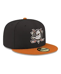 New Era Men's Black Anaheim Ducks Core Logo Two-Tone 59FIFTY Fitted Hat