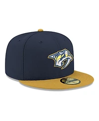 New Era Men's Navy Nashville Predators Core Logo Two-Tone 59FIFTY Fitted Hat