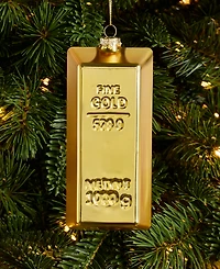 Holiday Lane All About You Gold Bar Ornament, Exclusively at Macy's