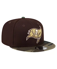 New Era Men's Dark Brown Tampa Bay Buccaneers Burnt Wood Camo 9FIFTY Snapback Hat
