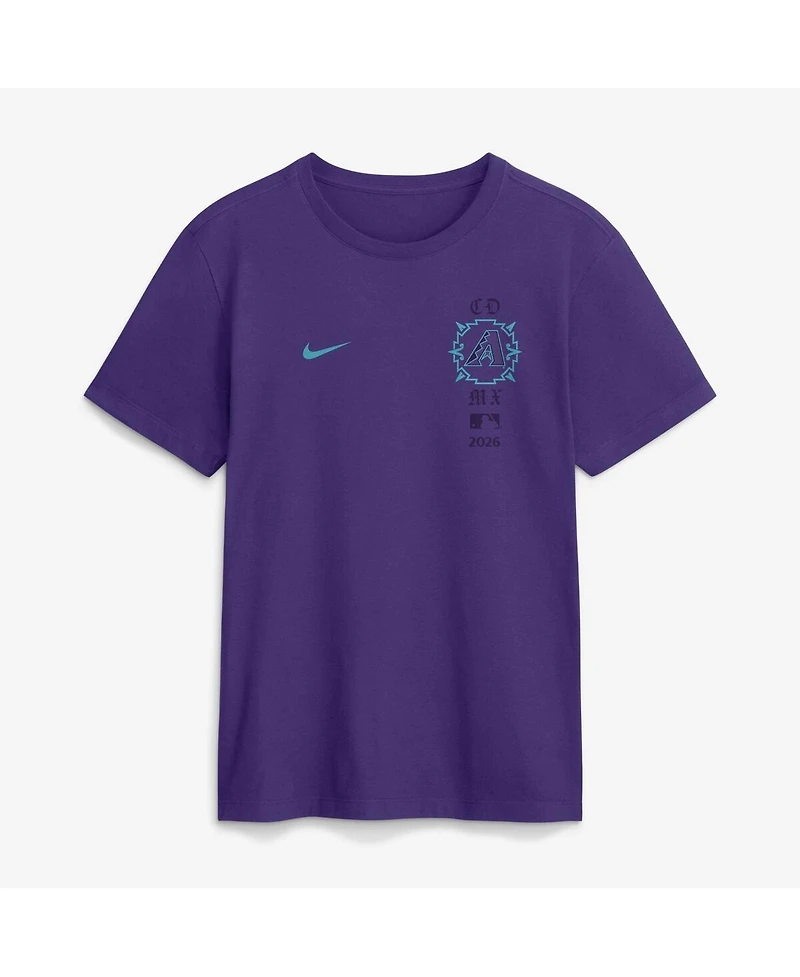 Nike Men's Purple Arizona Diamondbacks Mlb World Tour: Mexico City Series Graphic T-Shirt