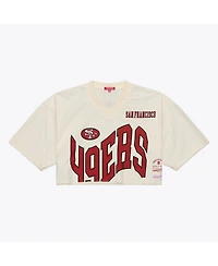 Mitchell & Ness Women's Jerry Rice Cream San Francisco 49ers Retired Player Cropped Fashion Jersey