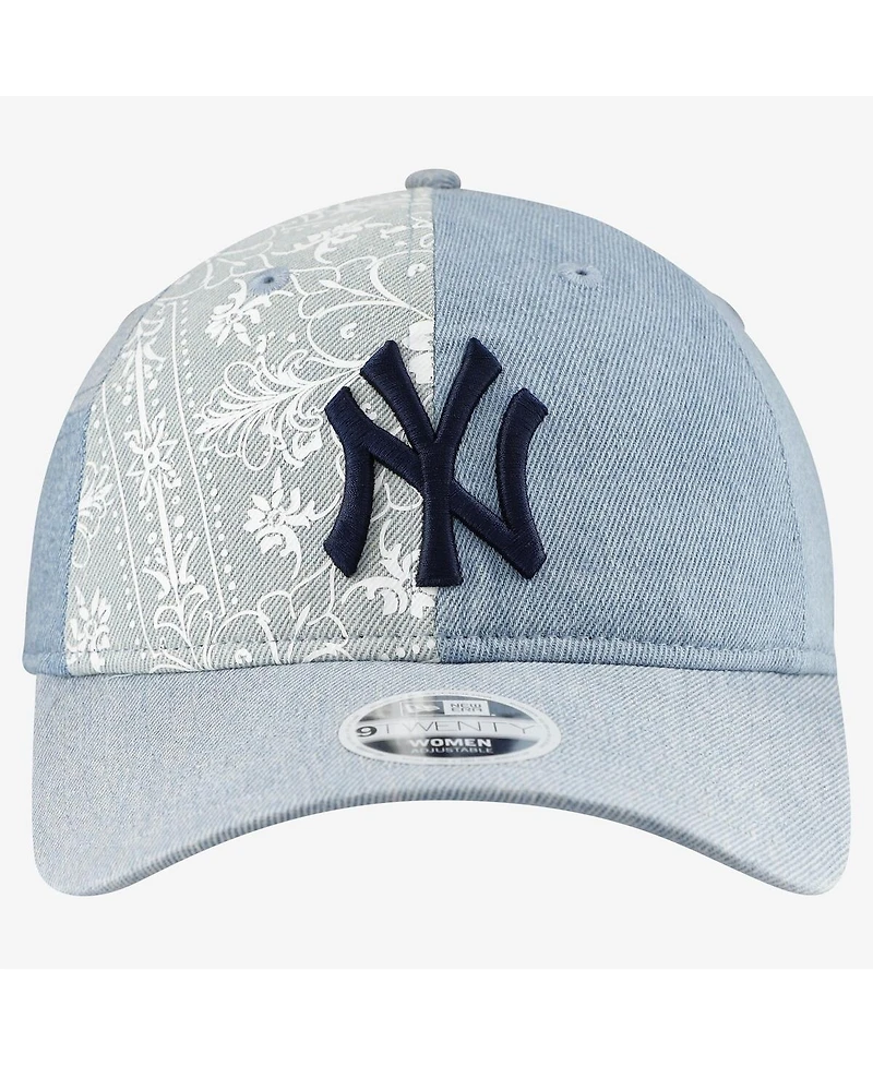 New Era Women's New York Yankees Denim Patchwork 9TWENTY Adjustable Hat