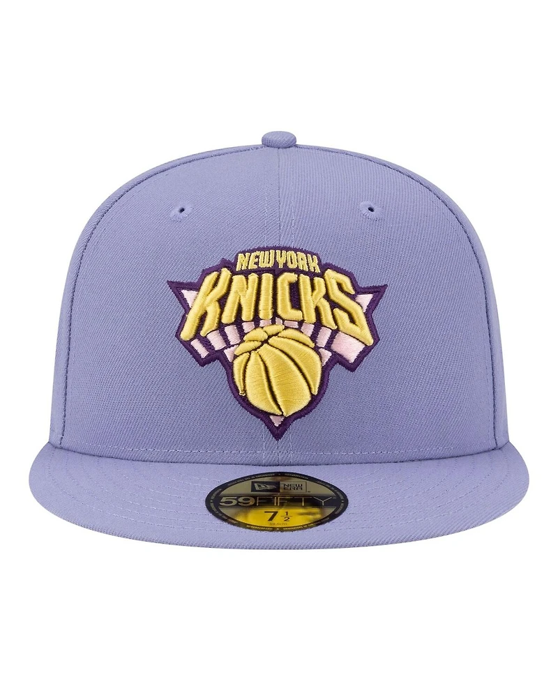 New Era Men's Lavender York Knicks Color Pack 59FIFTY Fitted Hat