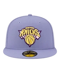 New Era Men's Lavender York Knicks Color Pack 59FIFTY Fitted Hat