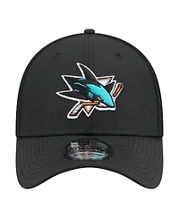 New Era Men's Black San Jose Sharks Logo 39THIRTY Flex Hat