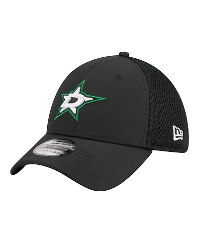 New Era Men's Black Dallas Stars Logo 39THIRTY Flex Hat