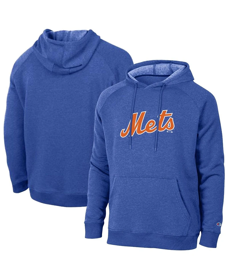 Champion Men's Royal New York Mets Triumph Tri-Blend Raglan Hoodie
