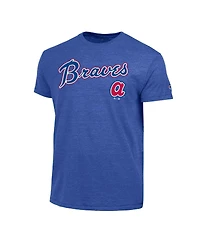 Champion Men's Royal Atlanta Braves Cooperstown Wordmark Lockup Tri-Blend T-Shirt