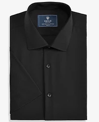 Suslo Couture Men's Slim-Fit Four-Way Stretch Solid Short-Sleeve Dress Shirt