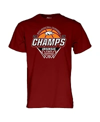 Blue 84 Men's and Women's Cardinal Arkansas Razorbacks 2026 Sec Basketball Tournament Champions Locker Room T-Shirt