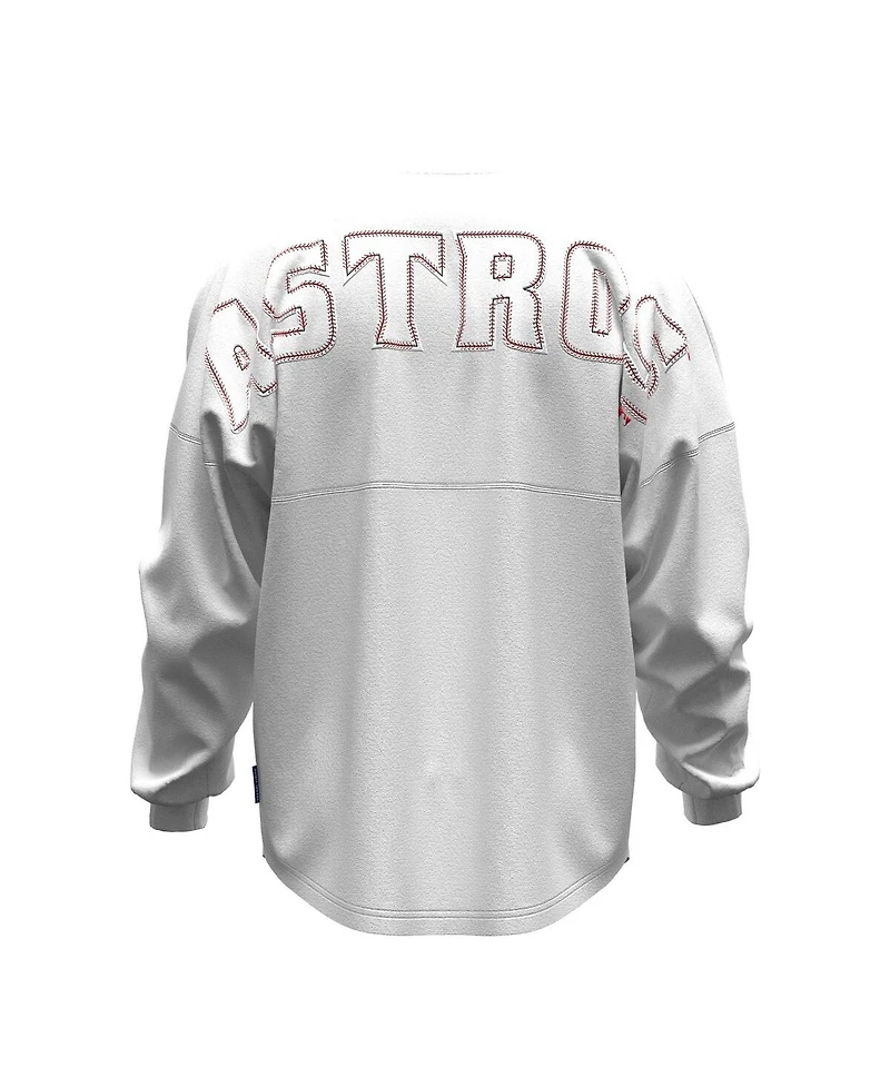 Fanatics Women's White Houston Astros Baseball Stitch Spirit Jersey Long Sleeve T-Shirt