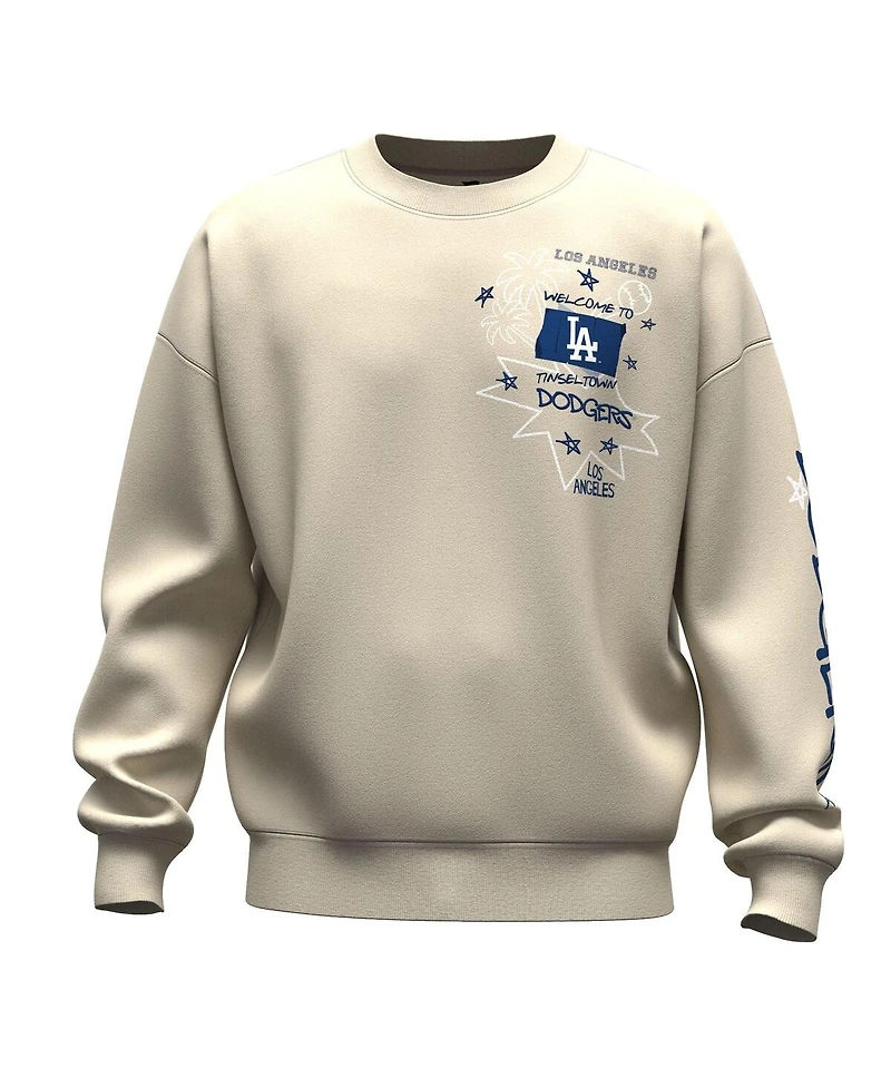 Fanatics Women's Beige Los Angeles Dodgers Graffiti Fleece Sweatshirt