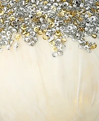 Holiday Lane Gilded Glamour Feather with Trim Ball Ornament, Macy's Exclusive