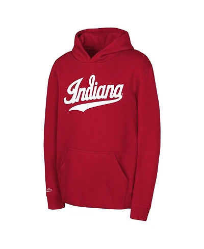 Mitchell & Ness Big Boys and Girls Crimson Indiana Hoosiers Throwback Wordmark Hoodie