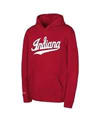 Mitchell & Ness Big Boys and Girls Crimson Indiana Hoosiers Throwback Wordmark Hoodie