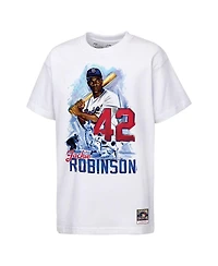 Mitchell & Ness Big Boys and Girls Jackie Robinson White Los Angeles Dodgers Legacy T-Shirt