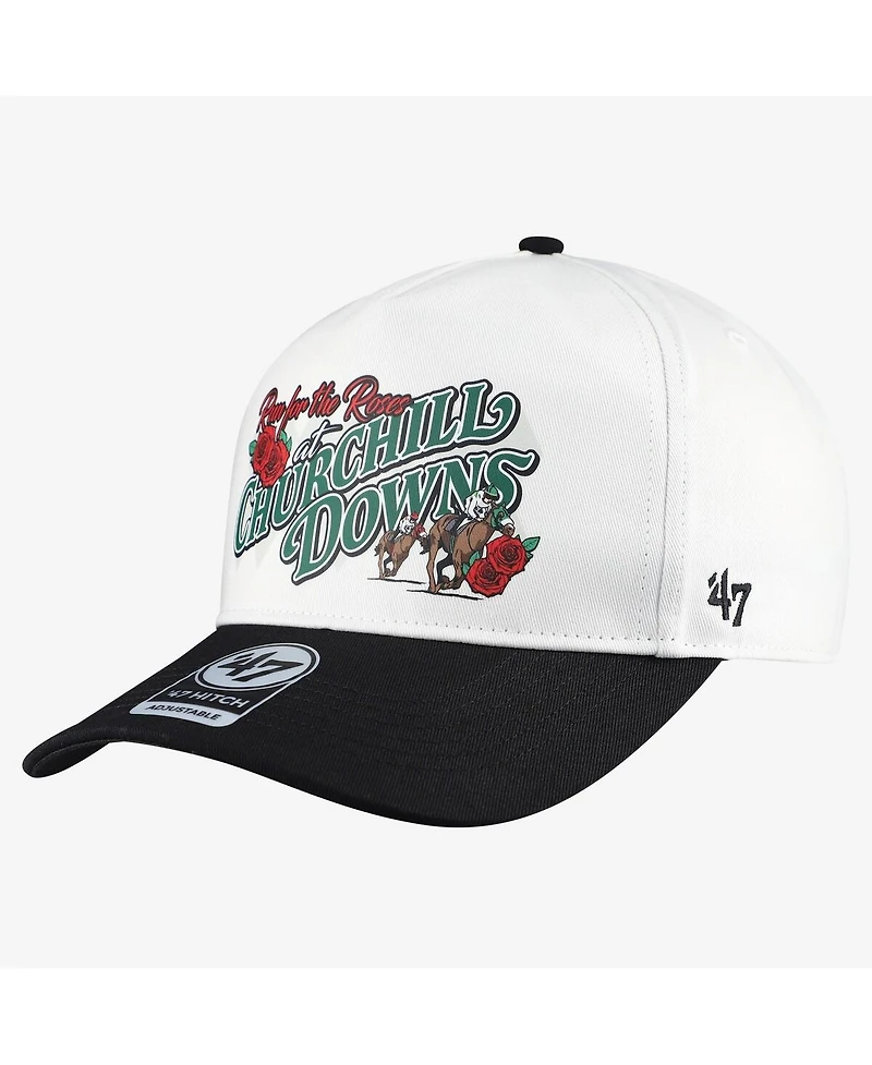 Barstool Golf x '47 Men's and Women's White Kentucky Derby Run For The Roses Churchill Downs Hitch Adjustable Hat