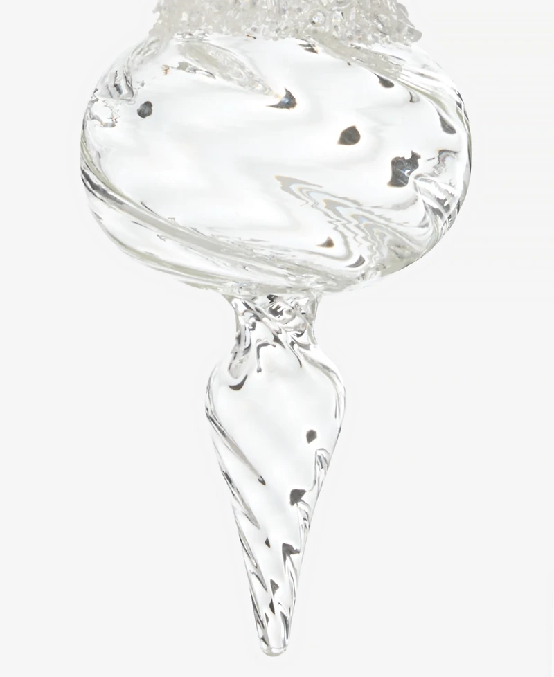 Holiday Lane Iced Delight Glass Icicle Ornament, Macy's Exclusive