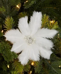 Holiday Lane Iced Delight Soft Poinsettia Clip Ornament, Macy's Exclusive