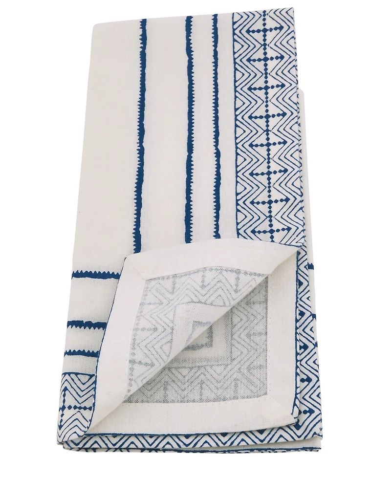 Saro Lifestyle Hand Block Cotton Napkins, Set of 4