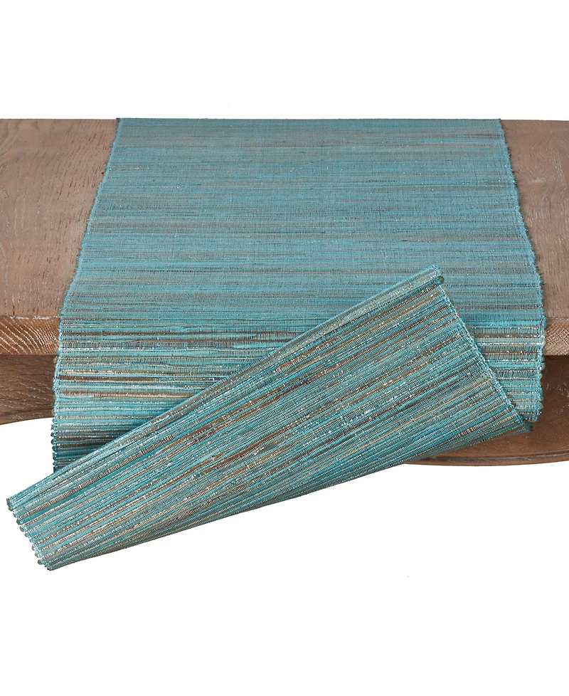 Saro Lifestyle Shimmering Woven Nubby Table Runner, 14" x 90"