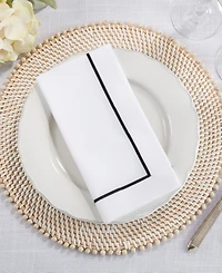 Saro Lifestyle Embroidered Line Design Napkins, Set of 4