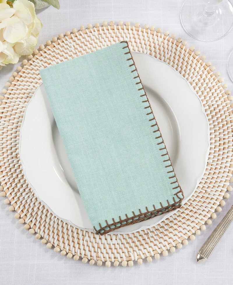 Saro Lifestyle Whip Stitched Napkins, Set of 4