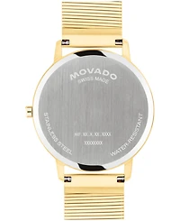 Movado Unisex Movado Face Swiss Quartz Ionic Plated Light Yellow Gold Steel Watch 41mm
