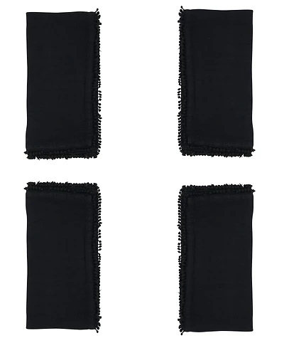 Saro Lifestyle Pomponin Pompom Dinner Napkins, Set of 4