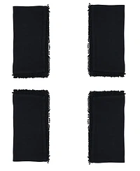 Saro Lifestyle Pomponin Pompom Dinner Napkins, Set of 4