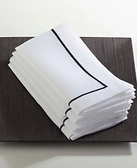 Saro Lifestyle Embroidered Line Design Napkins, Set of 4