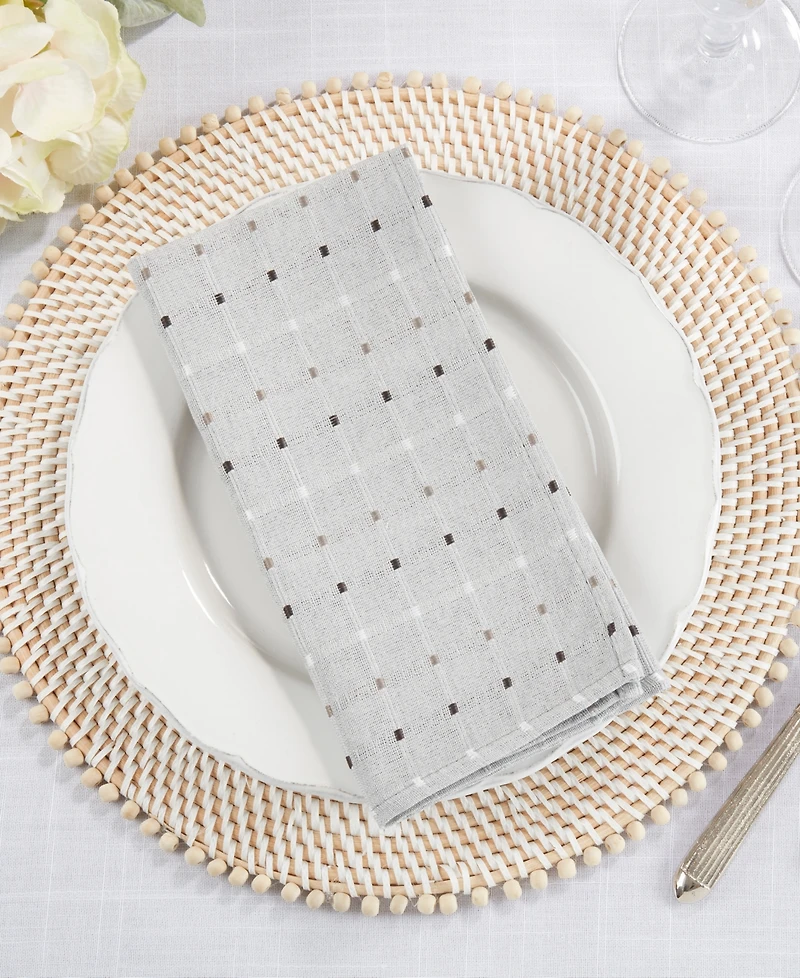 Saro Lifestyle Stitched Line Table Napkins, Set of 4
