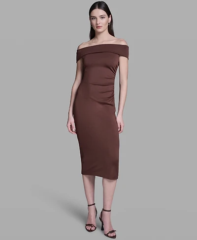 Bcbg Women's Off-the-Shoulder Midi Dress